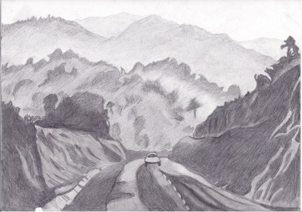 Линейная перспектива и воздушная перспектива рисунок