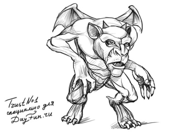 Рисунок манстеракарандашом