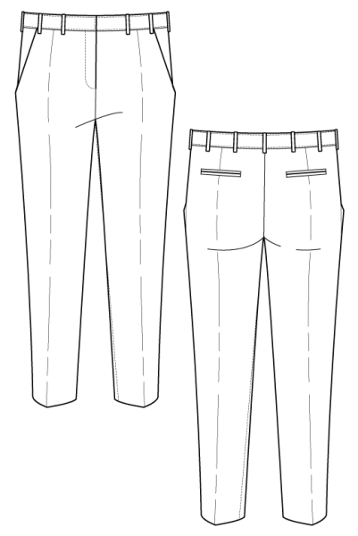 Моделирование брюк с застежкой