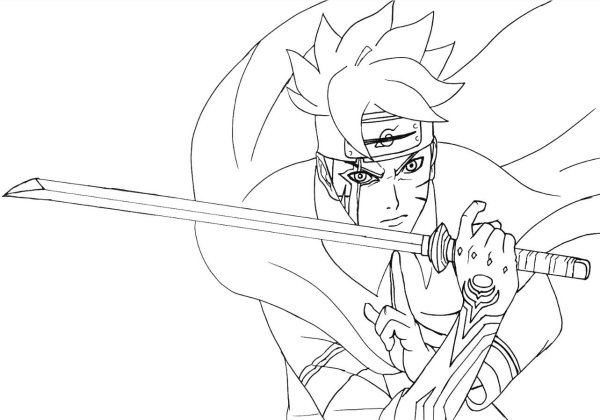 Боруто Узумаки раскраска