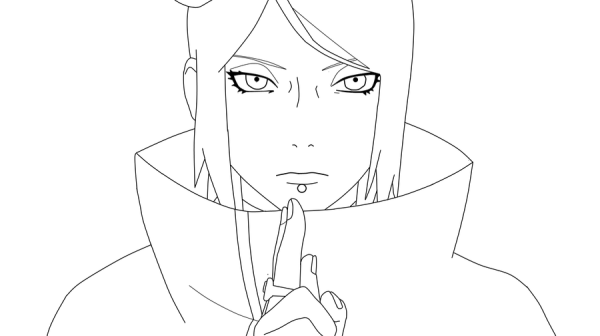 Раскраски Наруто персонажи Конан