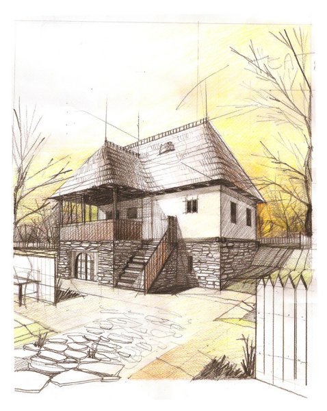 Домик в угловой перспективе