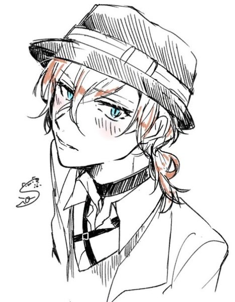 Чуя Накахара Великий из бродячих псов для срисовки