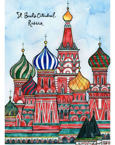 Московский Кремль карандашом