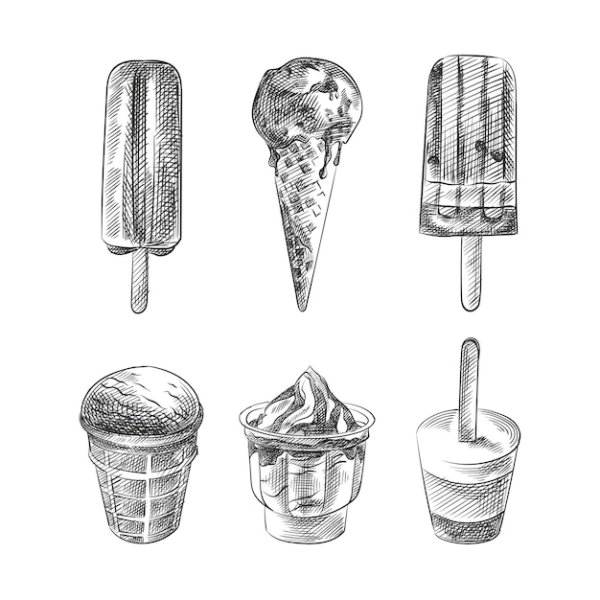 Эскиз мороженого на палочке