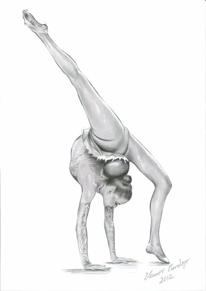 Поэтапное рисование гимнастки