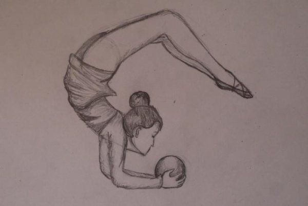 Рисунки гимнасток кандашами