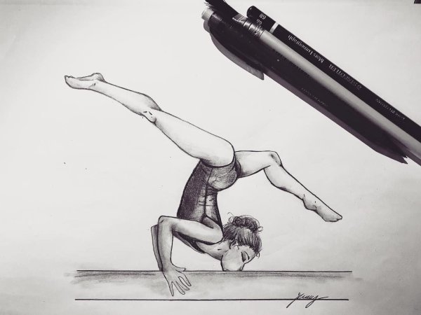 Легкие рисунки гимнасток