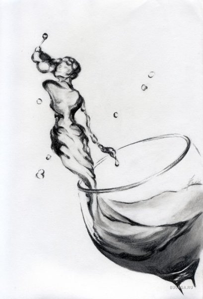 Фактура воды карандашом