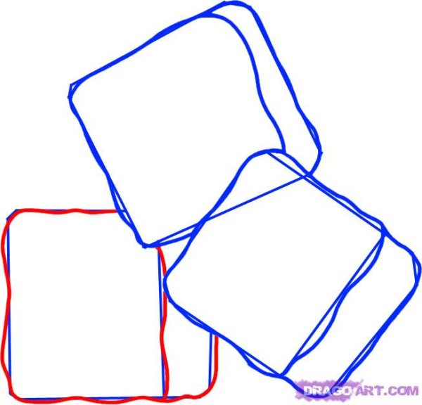 Кубик льда карандашом