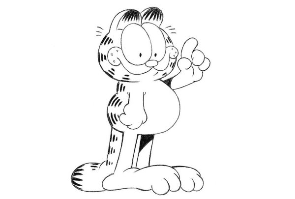 Кот Гарфилд рисунок карандашом