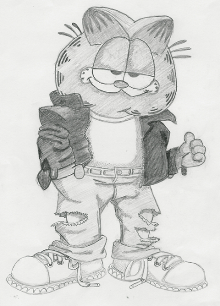 Гарфилд карандашом
