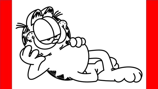 Гарфилд раскраска