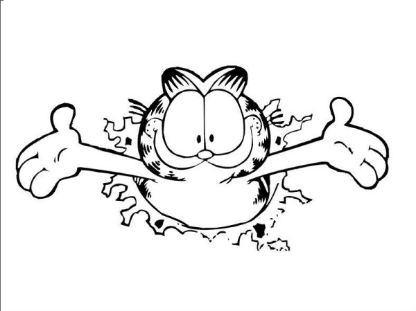 Гарфилд черно белый