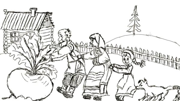 Рисунок по иллюстрации Репка