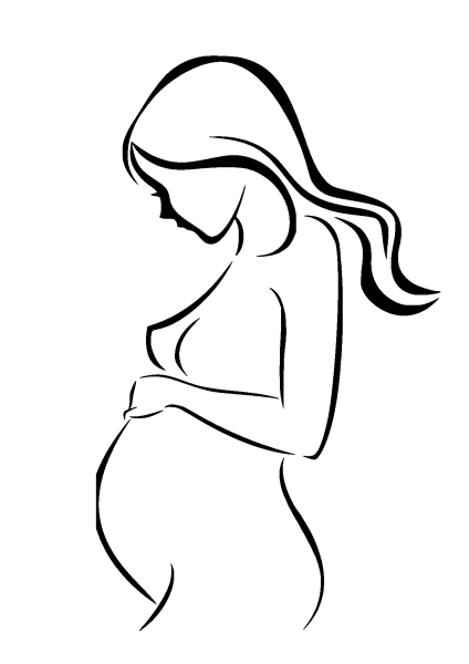 Беременная девушка рисунок карандашом