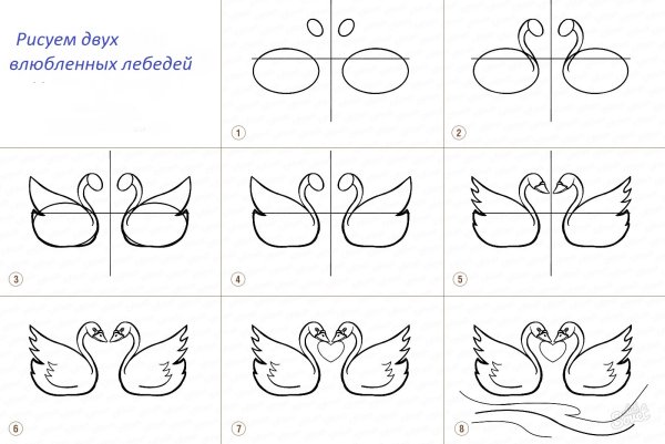Лебедь карандашом