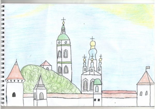 Спасская башня Кремля рисование