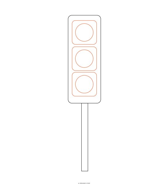 Светофор раскраска для малышей