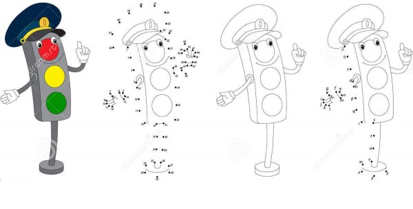 Светофор раскраска для детей