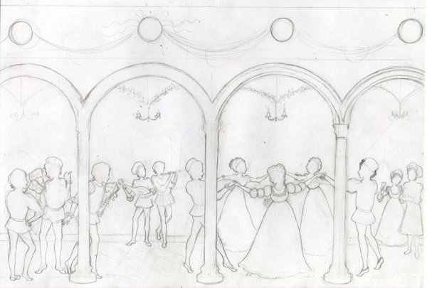 Сцена Ромео и Джульетта рисунок