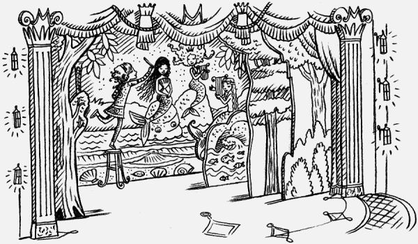 Раскраска сцена театра