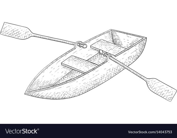 Лодка контурный рисунок