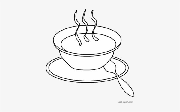 Раскраска тарелка с супом для детей