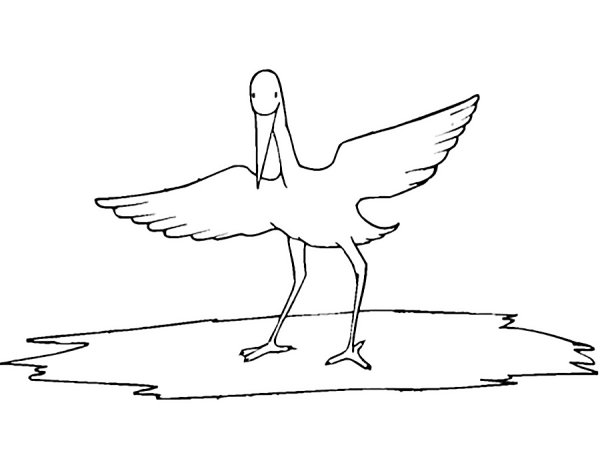 Журавль картинка раскраска