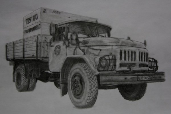ЗИЛ 131 военный рисунок