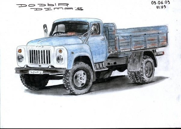 ЗИЛ-130 самосвал рисунок