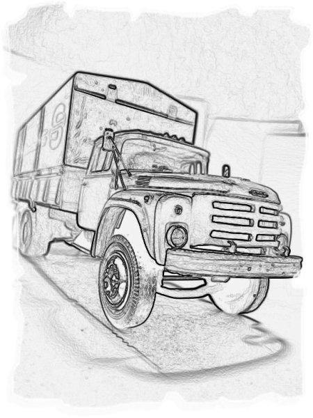 ЗИЛ 130 нарисованный вид спереди