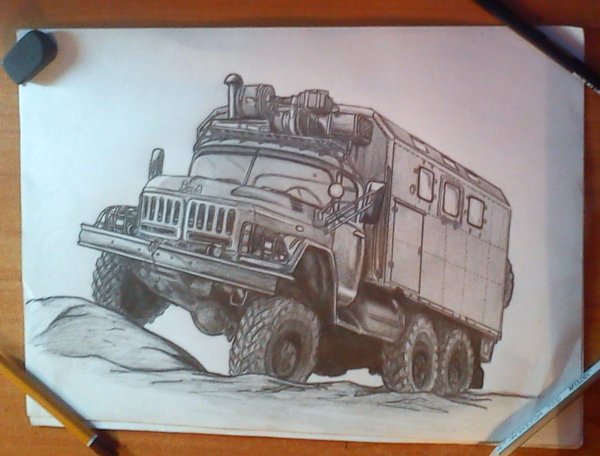 ЗИЛ 131 военный рисунок