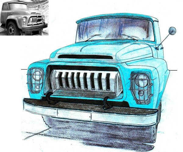 ЗИЛ 130 карандашом