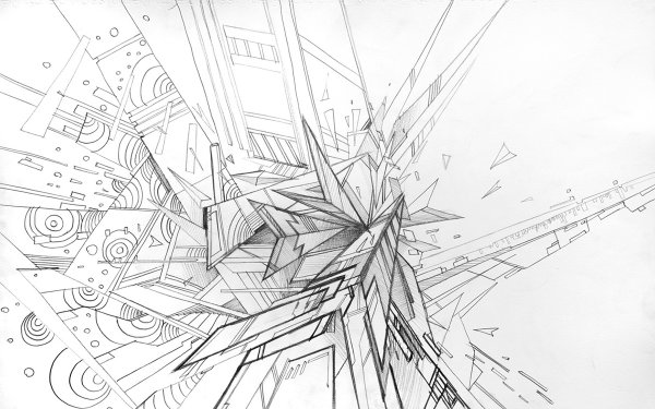 Абстракция карандашом