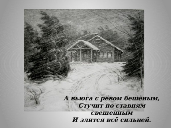 Иллюстрации к зимнему вечеру Пушкина