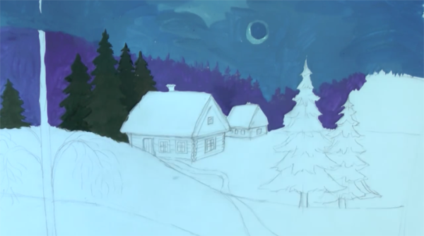 Иллюстрация к стихотворению зимний вечер Пушкина