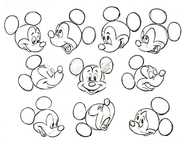 Схемы рисования Диснеевских персонажей