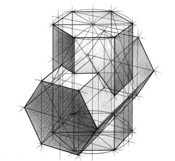 Врезка шестигранной Призмы в куб