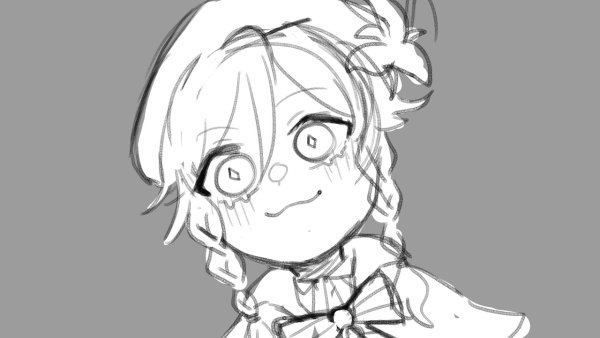 Венти Геншин черно белый