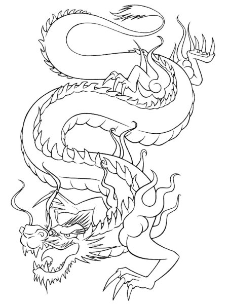 Китайский дракон для срисовки