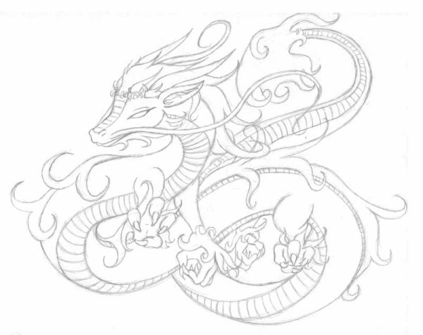 Унесенные призраками дракон для срисовки