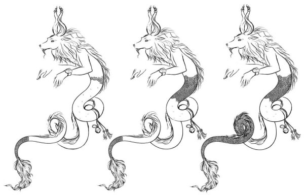 Китайский дракон карандашом