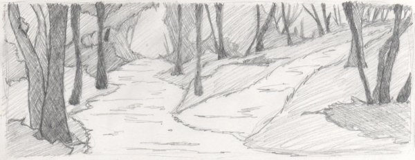 Тропинка рисунок карандашом