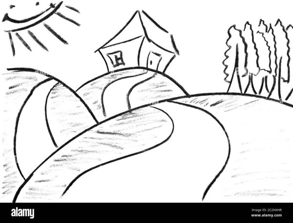 Здания на Холме карандашом