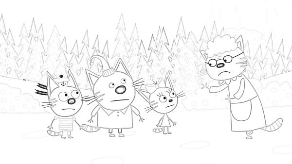 Три кота. Раскраска