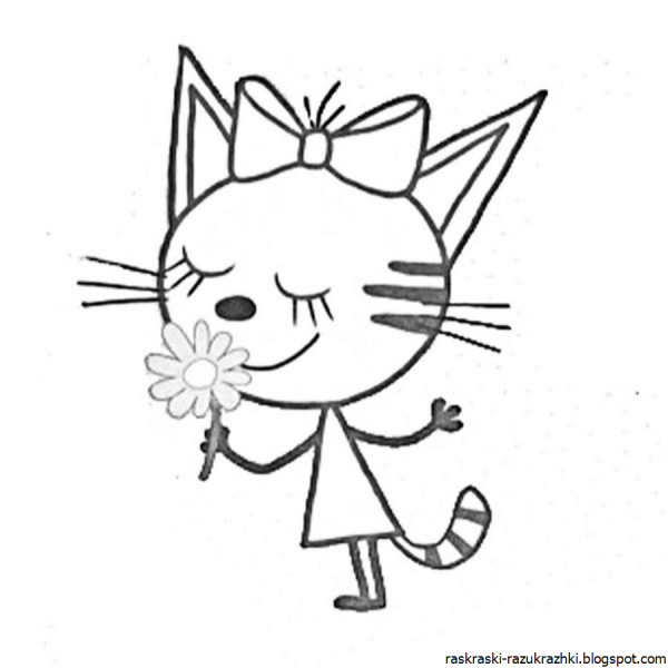 Раскраска Карамелька из мультфильма три кота