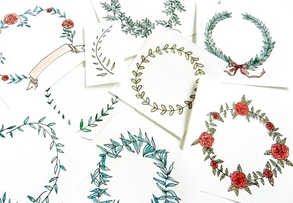 Скетчбук Рождественский венок