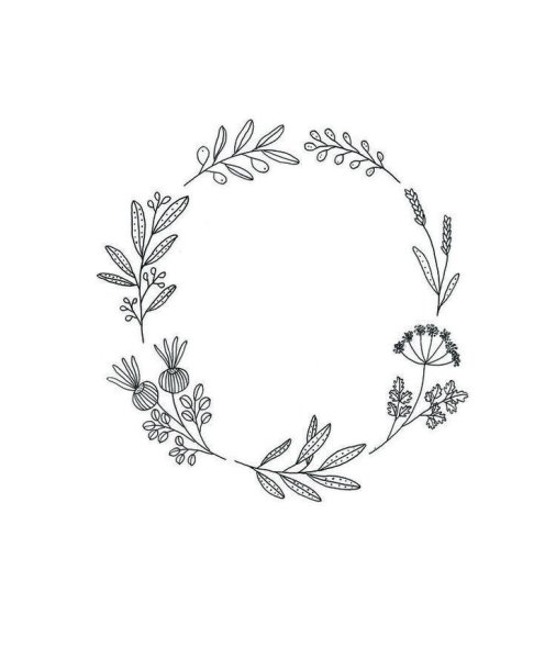 Цветочный орнамент по кругу