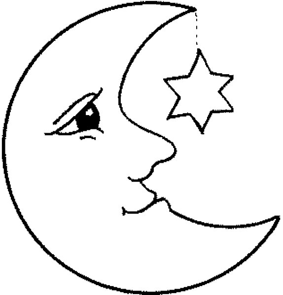 Луна раскраска для детей